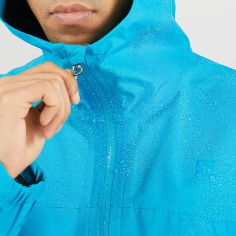 Salomon Outline GTX 2.5 Layers Waterproof Men's Shell Jackets Turquoise | CA 80J59